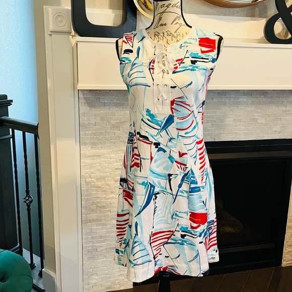 Women's Chaps Sailboat Lace-Up Dress - Picture 3 of 9